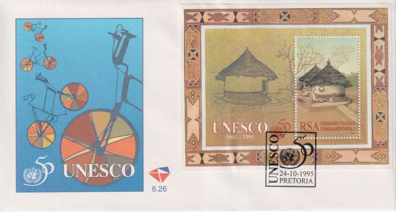 FDC RSA 1995 The 50th Anniversaries of United Nations & UNESCO