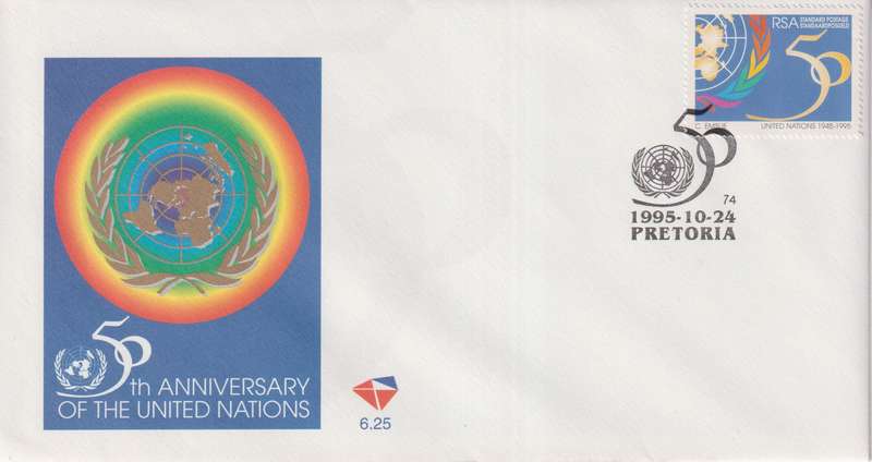 FDC RSA 1995 The 50th Anniversaries of United Nations & UNESCO