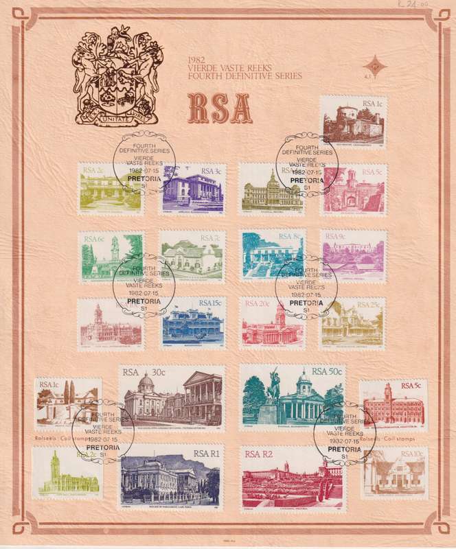 Stamps RSA Fourth Definitive Series Pretoria 1982