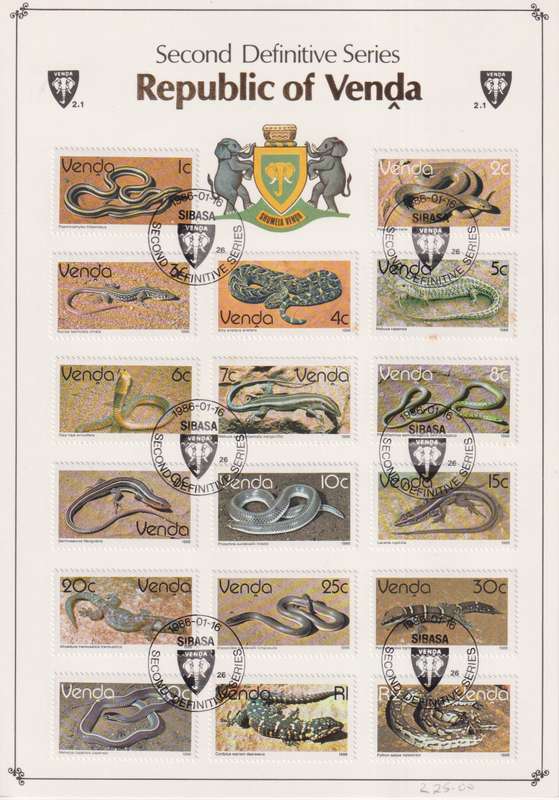 Stamps Venda Second Definitive Series 1986