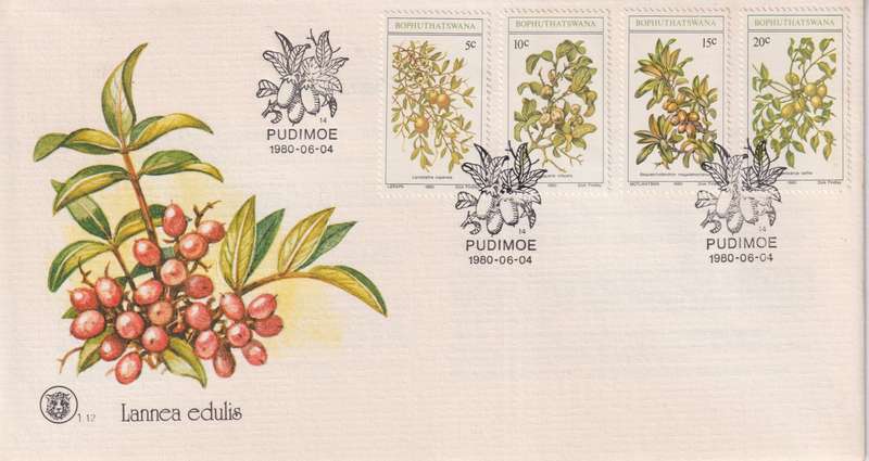 FDC Bophuthatswana 1980 Edible Wild Fruits