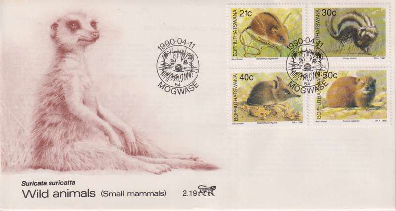 FDC Bophuthatswana 1990 Small Mammals