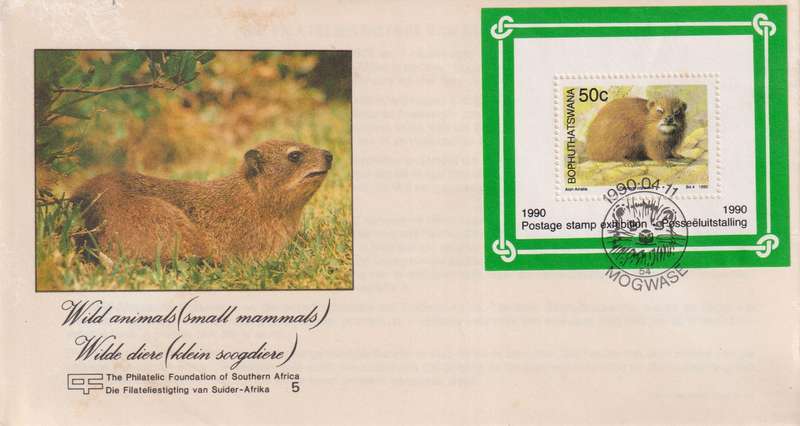FDC Bophuthatswana 1990 Small Mammals