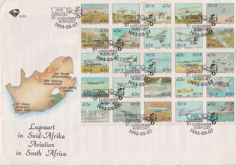 FDC RSA 1993 Aviation in South Africa
