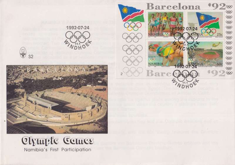 FDC Namibia 1992 Olympic Games - Barcelona, Spain