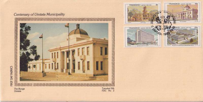FDC Silk Transkei 1982 The 100th Anniversary of Umtata