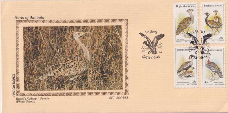 FDC Silk 1983 Birds of the Veld