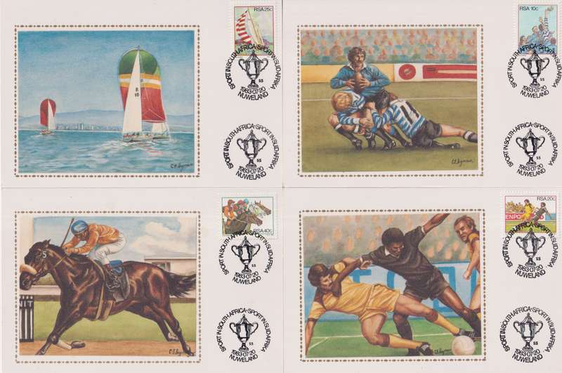 Maxi Card Silk Set of 4 Limited addition No.184/500 1983 Sport in South Africa