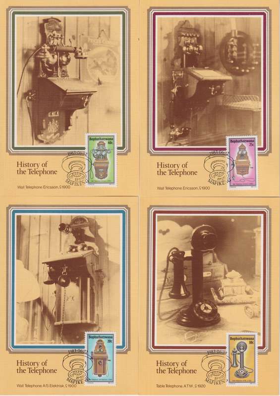 Maxi Card Set of 4 1983 History of the Telephone (Packs Of 10 Bid per pack to take all)