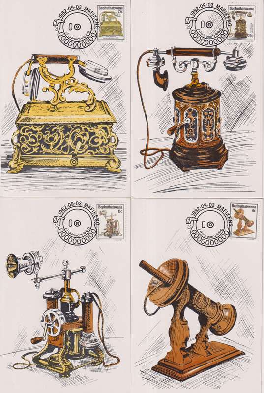 Maxi Card Set of 4 Limited Add 1982 History of the Telephone (Packs Of 10 Bid per pack to take all)