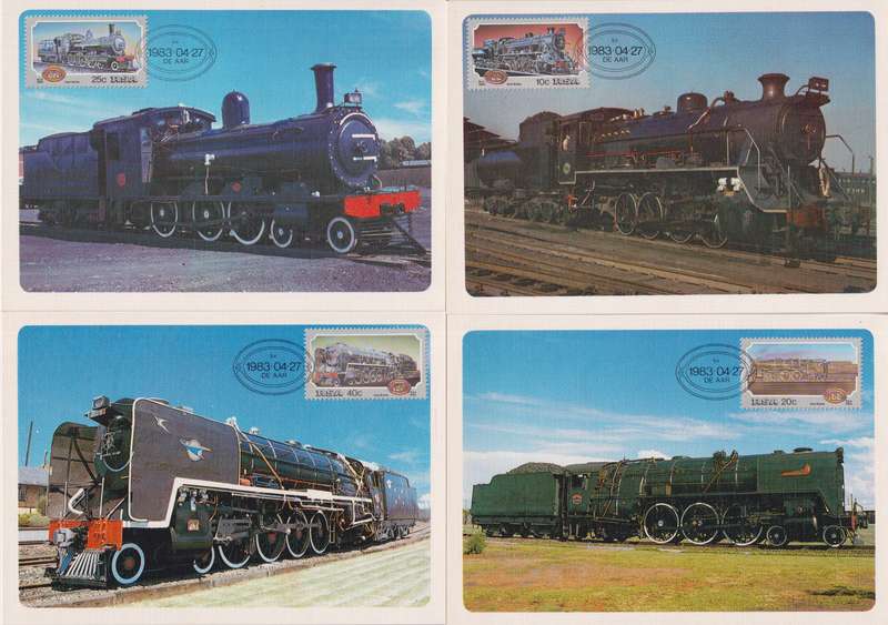 Maxi Card Set of 4 1983 Steam Railway Locomotives (Packs Of 10 Bid per pack to take all)