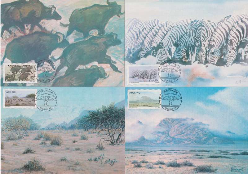 Maxi Card Set of 4 1983 Paintings (Packs Of 10 Bid per pack to take all)