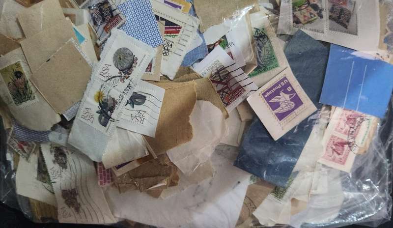 Stamps on paper Mix World