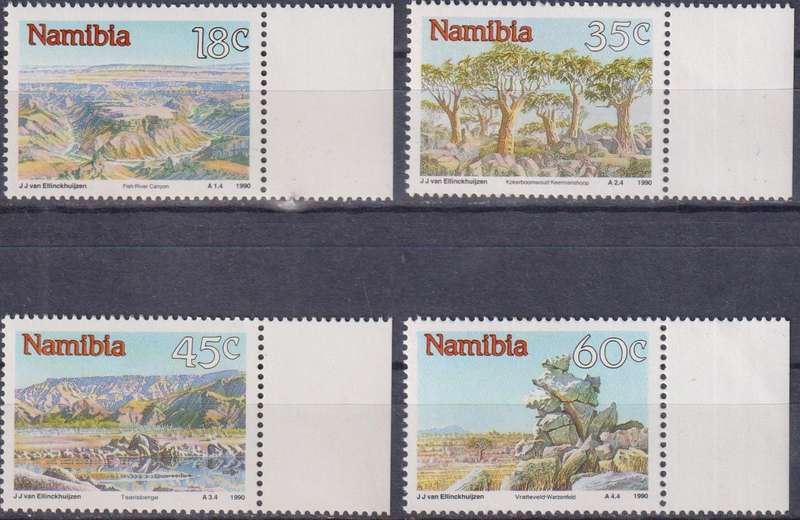 Stamps 1990 Namibia Landscapes