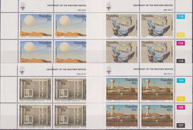 Stamps Control Blocks 1991 The 100th Anniversary of Weather Service
