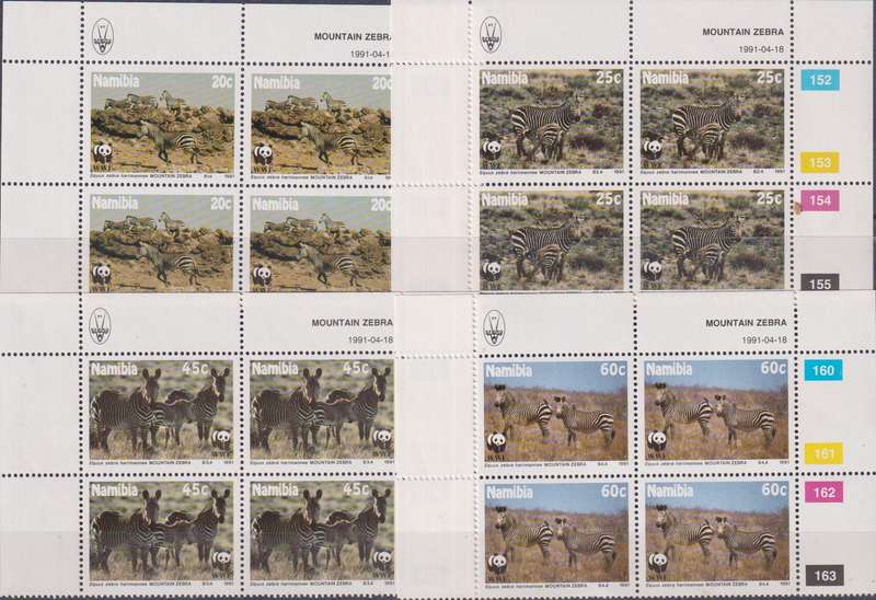 Stamps Control Blocks 1991 Endangered Species - Mountain Zebra