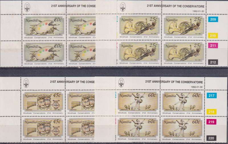Stamps Control Blocks 1992 The 21st Anniversary of Windhoek Conservatory