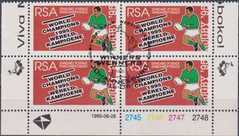Stamps Control Blocks 1995 South Africa's Victory in Rugby World Cup
