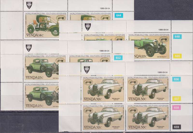 Stamps Venda 1986 Veteran Car Rally