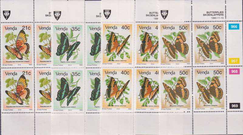Stamps Venda 1990 Butterflies