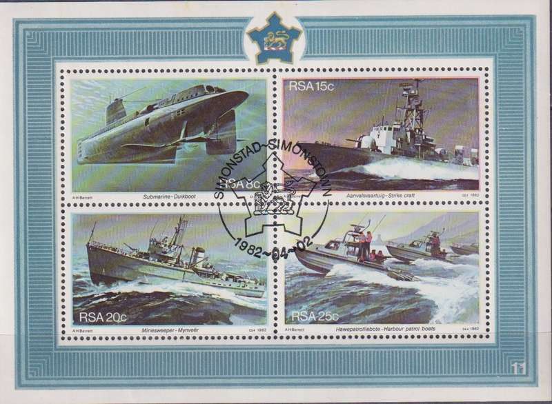 Stamps RSA 1982 The 25th Anniversary of Simonstown as South African Naval Base