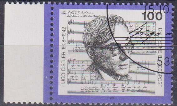 Stamps Germany 1992 The 50th Anniversary of the Death of Hugo Distler, Composer and Conductor