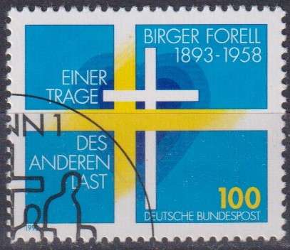 Stamps Germany 1993 The 100th Anniversary of the Birth of Birger Forell, Swedish Theologian