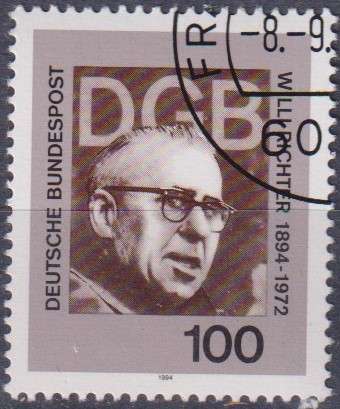 Stamps Germany 1994 The 100th Anniversary of the Birth of Willi Richter, President of a Trade Union