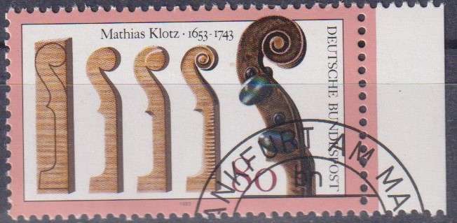 Stamps Germany 1993 The 250th Anniversary of the Death of Mathias Klotz, Instrument Maker