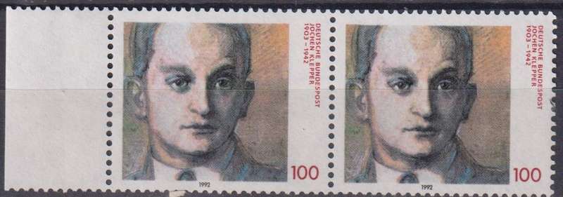 Stamps Germany 1992 The 50th Anniversary of the Death of Jochen Klepper, Writer