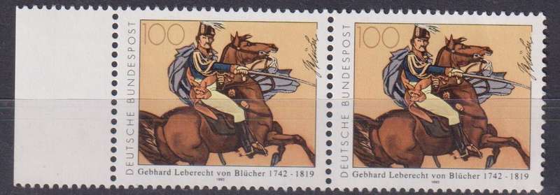 Stamps Germany 1992 The 250th Anniversary of Gebhard Leberecht von Blücher, Marshal