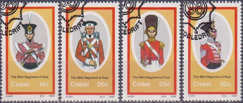 Stamps Ciskei 1986 Military Uniforms of the 98th Foot Regiment