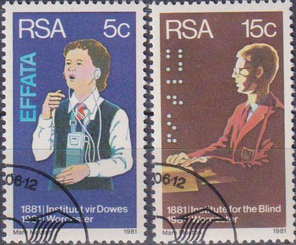 Stamps RSA 1981 The 100th Anniversary of the Institutes for Deaf and Blind, Worcester