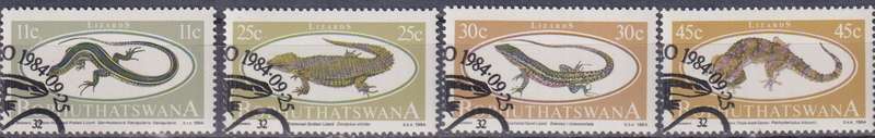 Stamps Bophuthatswana 1984 Lizards