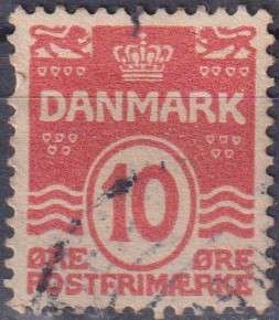Stamps Denmark 1912 Wavy Lines