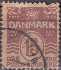Stamps Denmark 1905 -1906 Wavy Lines
