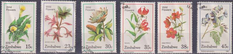 Stamps Zimbabwe 1989 Wild Flowers