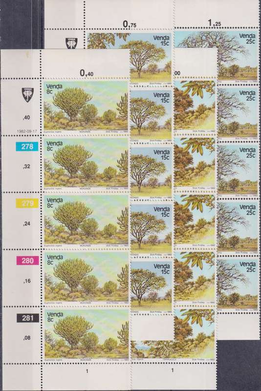 Stamps Control Blocks Venda 1982 Trees