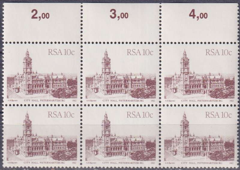 Stamps Control Blocks 1982 -1987 South African Architecture