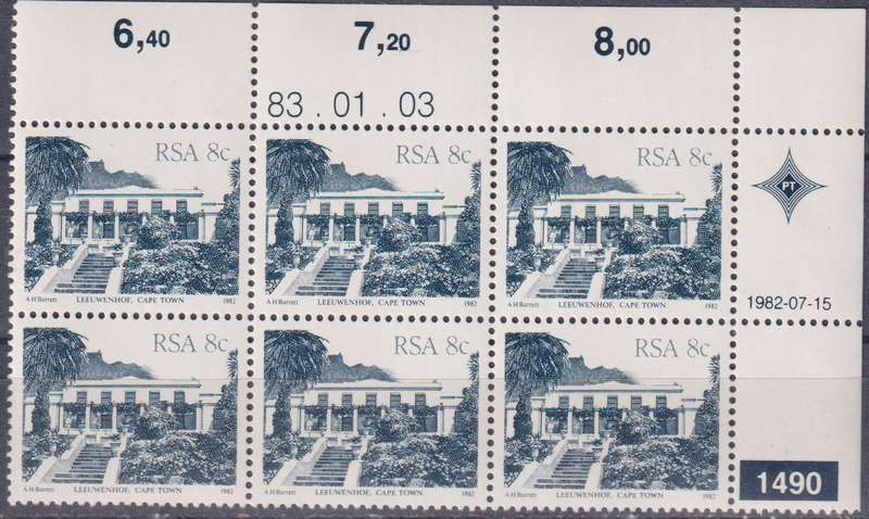 Stamps Control Blocks 1982 -1987 South African Architecture