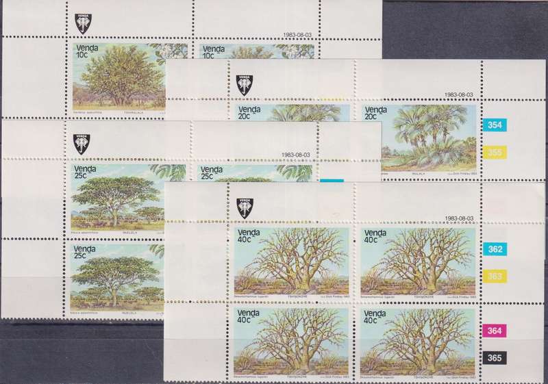 Stamp Control Blocks Venda 1983 Trees