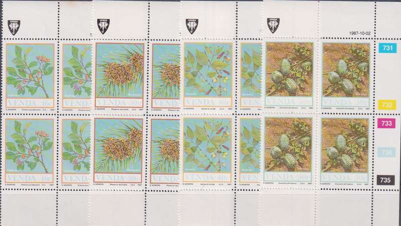 Stamp Control Blocks Venda 1987 Field Fruits