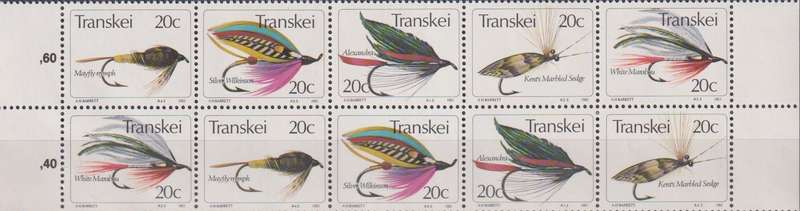 Stamp Control Blocks Transkei 1983 Fishing Flies