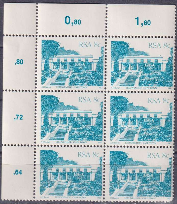 Stamps Control Blocks 1982 -1987 South African Architecture