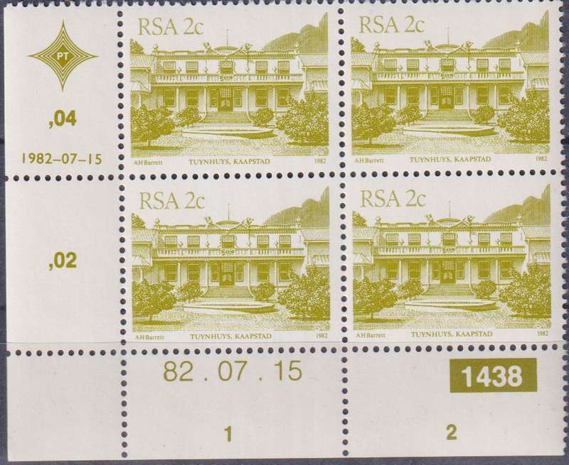 Stamps Control Blocks 1982 -1987 South African Architecture