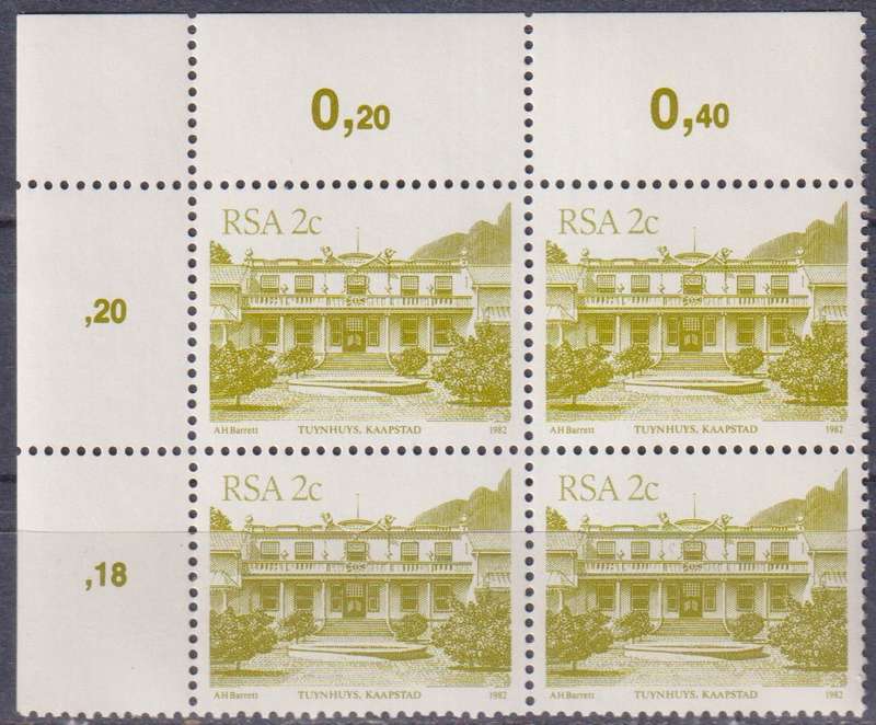 Stamps Control Blocks 1982 -1987 South African Architecture
