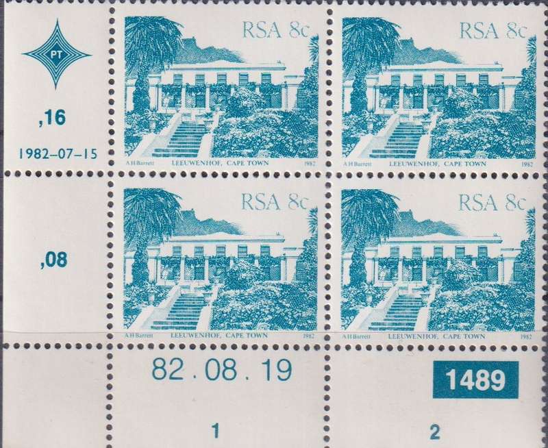 Stamps Control Blocks 1982 -1987 South African Architecture