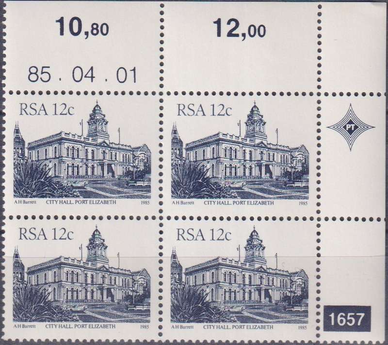 Stamps Control Blocks 1985 Buildings