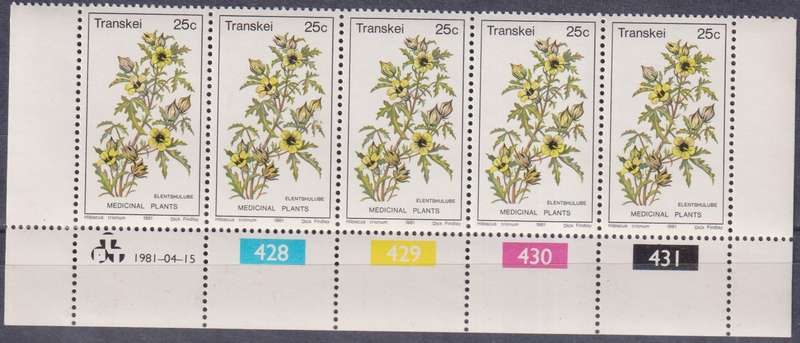 Stamps Control Blocks Transkei 1981 Medicinal Plants