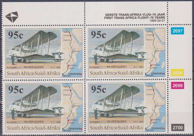 Stamps Control Blocks 1995 Aviation Anniversaries